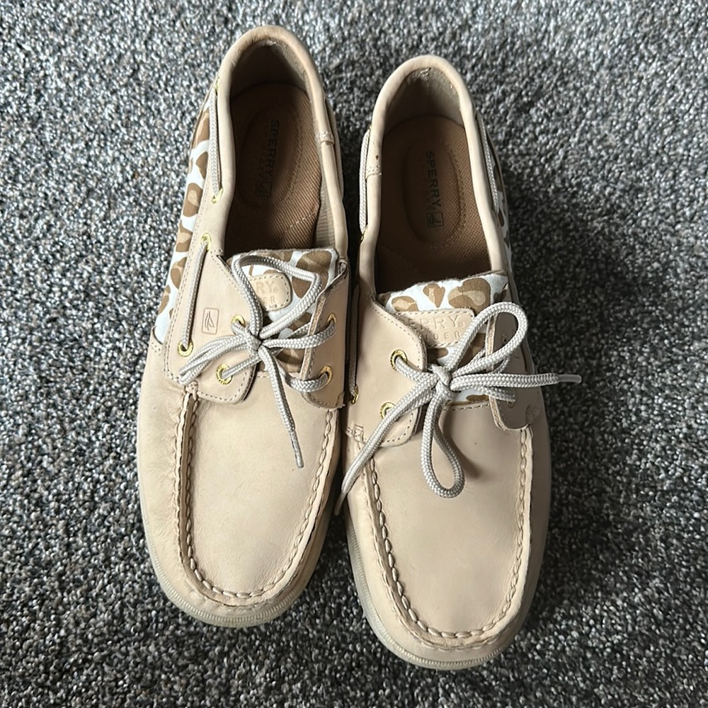 Leopard Print Sperry Shoes-New Condition - image 1